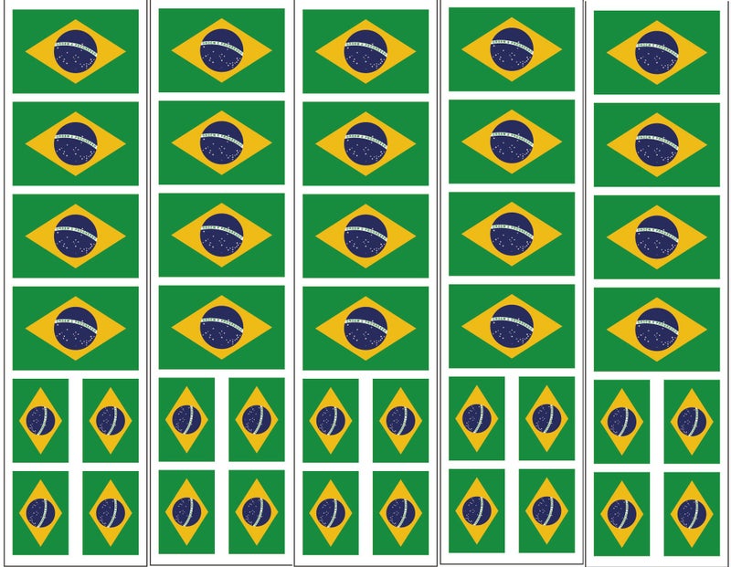 PremiumTT temporary tattoos 40 Tattoos: Brazil Brasil Flag, Brazilian Party Favors - Image 1